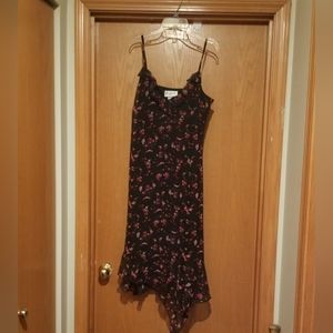 Mary McFadden floral black maxi dress